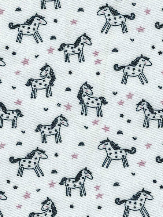 Girls "Luna II" Dark Pink with Unicorns Short Sleeve Performance Show Shirt