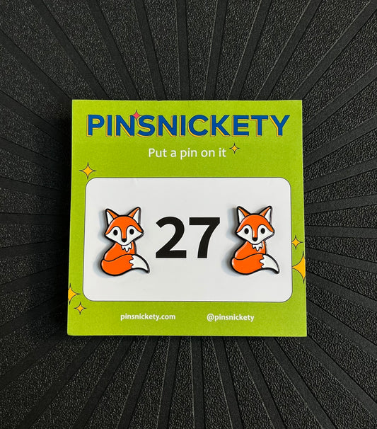 pinsnickety fox horse show number pins on a black background
