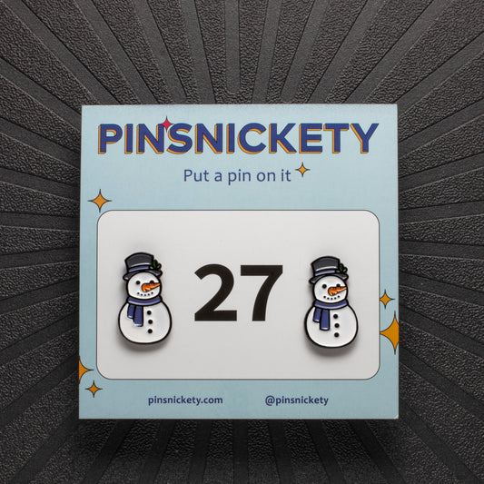 pinsnickety snowman horse show number pins on a black background