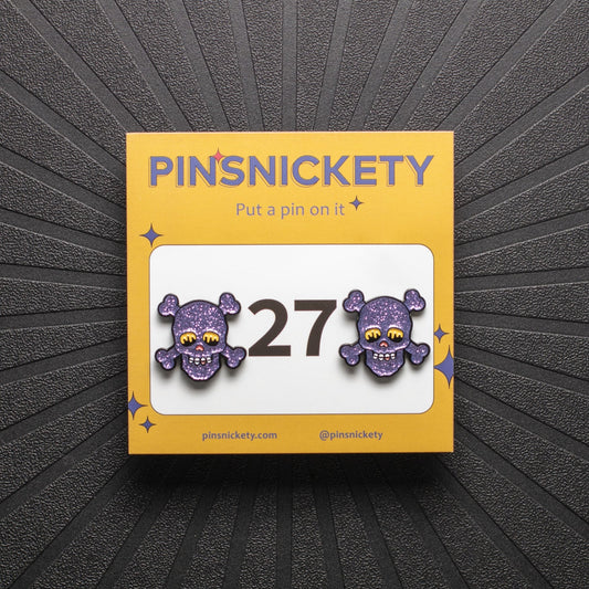 pinsnickety skull horse show number pins on their product packaging card