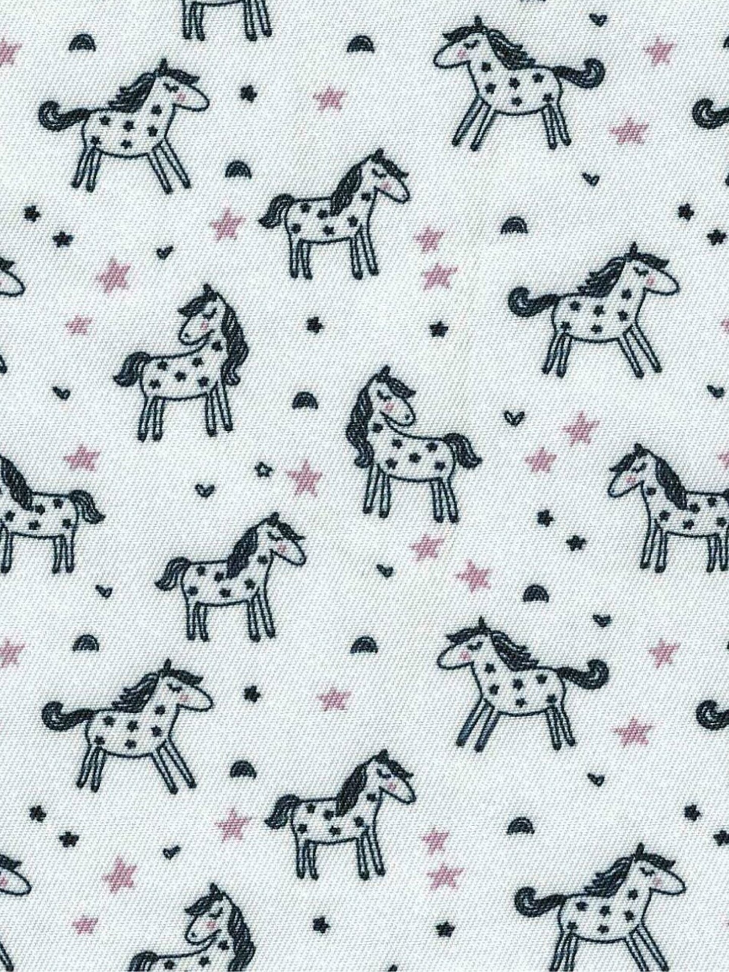 Girls "Luna II" Dark Pink with Unicorns Long Sleeve Performance Show Shirt