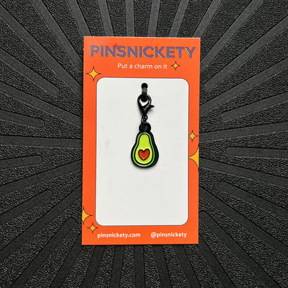 pinsnickety avocado braid and bridle charm on a black background