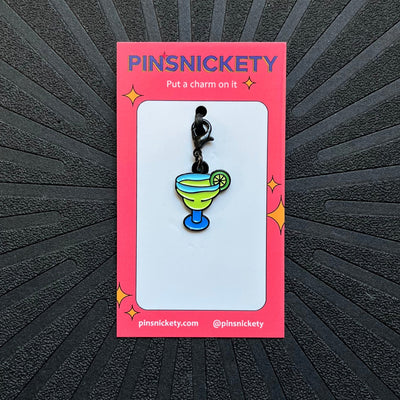pinsnickety margarita charm on a black background