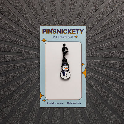 pinsnickety snowman braid and bridle charm on a black background