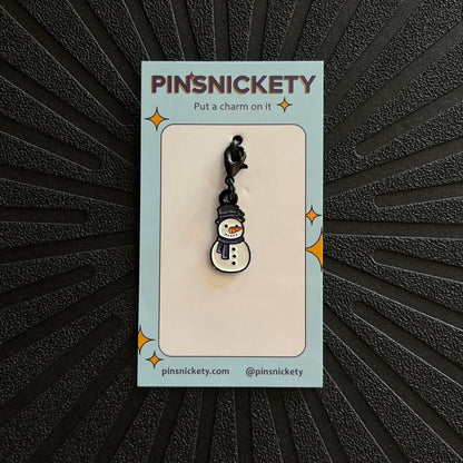 pinsnickety snowman braid and bridle charm on a black background