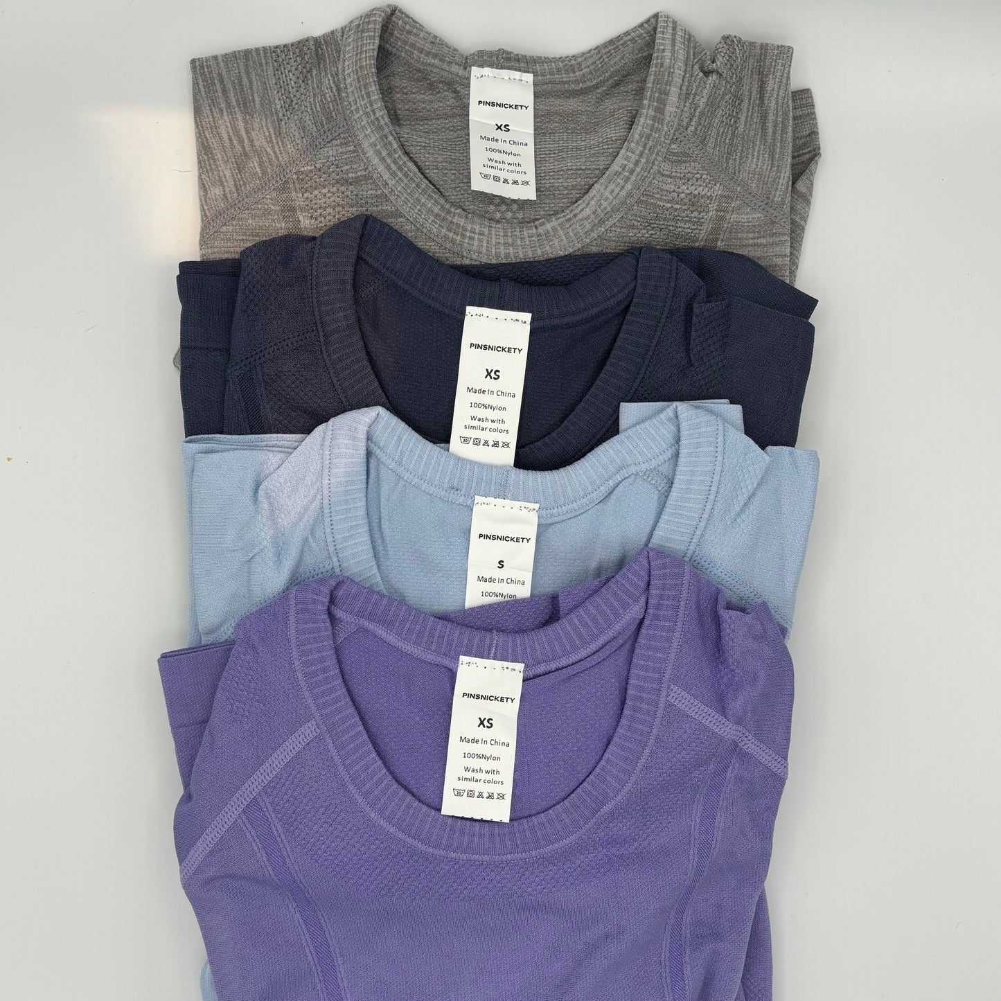 pinsnickety seamless tech top showing all four color options