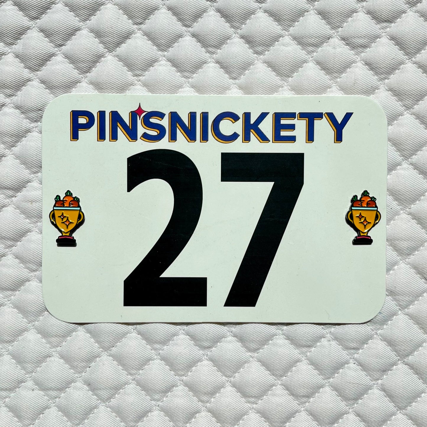 pinsnickety trophy horse show number pins on a saddle pad