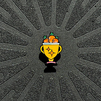 pinsnickety trophy horse show number pin alone on a black background