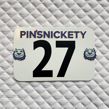 pinsnickety wild thing monster horse show number pins on a saddle pad