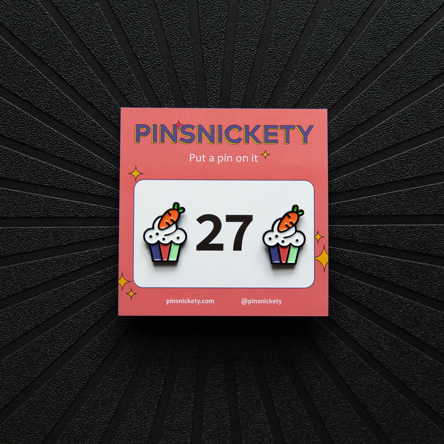 Pinsnickety Cupcake horse show number pins on their product packaging card